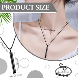 TamBee Anapana Breathing Necklace, Breathlace Necklace Stress Relief Mindful Necklace Anxiety Whistle Necklace for Anxiety Relief Meditation (Black)