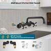 gotonovo Wall Mount Kitchen Sink Faucet Double Cross Handle Commercial