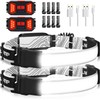 Rechargeable Headlamp, 230°Wide-Angle 1000 Lumens Headlamp Flashlight with Red Taillight