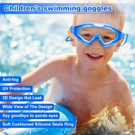 SixYard Swim Goggles for Kids Age 3-15, 2 Pack Swimming Glasses No Leaking Anti-fog Full Protection Child Boys Girls Toddlers (Style 2)