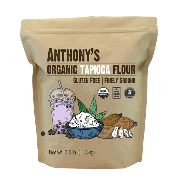 Anthony's Anthony's Organic Tapioca Flour Starch, 2.5 lb, Gluten Free,