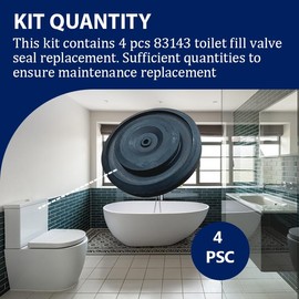 4 Pcs 83143 Toilet Fill Valve Seal Replacement Part Compatible with Fluidmaster 200, Fluidmaster 400, Fluidmaster 242, Fluidmaster 747 – Durable, Easy DIY Fix