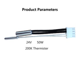 3D Printer Kobra S1/Kobra S1 Combo/Kobra S1 Pro ACE Upgraded 200K Thermistor and Heater Cartridge 24V 50W Kit, High Temperature Sensor Quick Replacement Extruder Hotend Parts Heating Tube Element