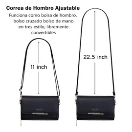 Bolsos Cruzados para Mujer,Bolsa Crossbody con Cinturón Ajustable,Bolso Cruzada con Cierre, Bolso de Hombro de Llevar para Dama,Bolsas Pequeñas del Casual,Múltiples Formas de Llevar(Negro)