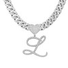 BLBLJERY L Initial Necklaces Silver Cuban Link Chain for Women