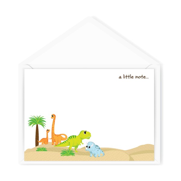 Dinosaur Note Cards (24 Non-foldover Cards and Envelopes)