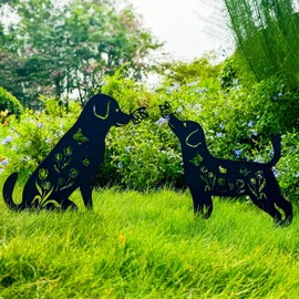 TIGGSY Dog Metal Decorative Garden Stakes Labrador Dog Gifts for Women/Men Dog Lovers Gifts Silhouette Statues for Yard Art, Outside, Patio, Outdoor Decor, Garden Decorations, Lawn Ornaments