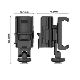FEICHAO Cell Phone Holder Clip with Cold Shoe Mount Expansion Adapter Compatible with Osmo Pocket 3
