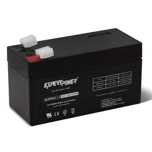 ExpertPower 12v 1.3Ah SLA Rechargeable Battery with F1 Terminals || EXP1213 (Not a Replacement for WP3_12)