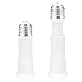 2 Pack E26 Light Socket Extender, ATREFUU 5-Level Extension Length Light Bulb Extender 3.15"-4.17"/ 8-10.6cm Flexible Extension Socket Adapter for Home Kitchen Office, 2pcs