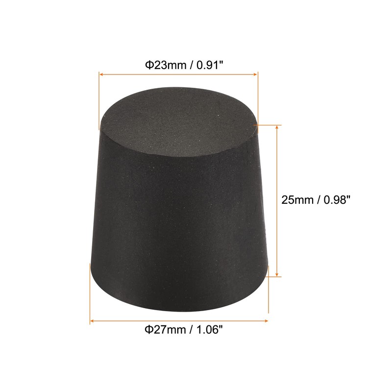 sourcing map Rubber Tapered Plug 23mm to 27mm Solid Test