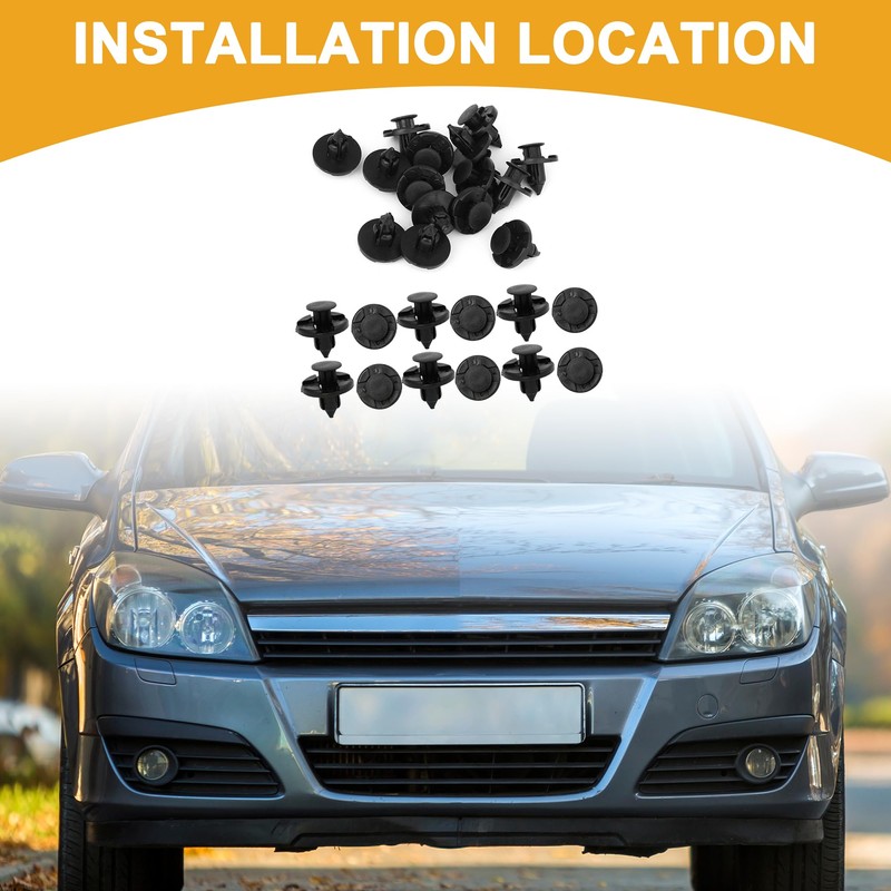 Partuto 8mm Hole Rivet - Plastic Black - 25 Pcs