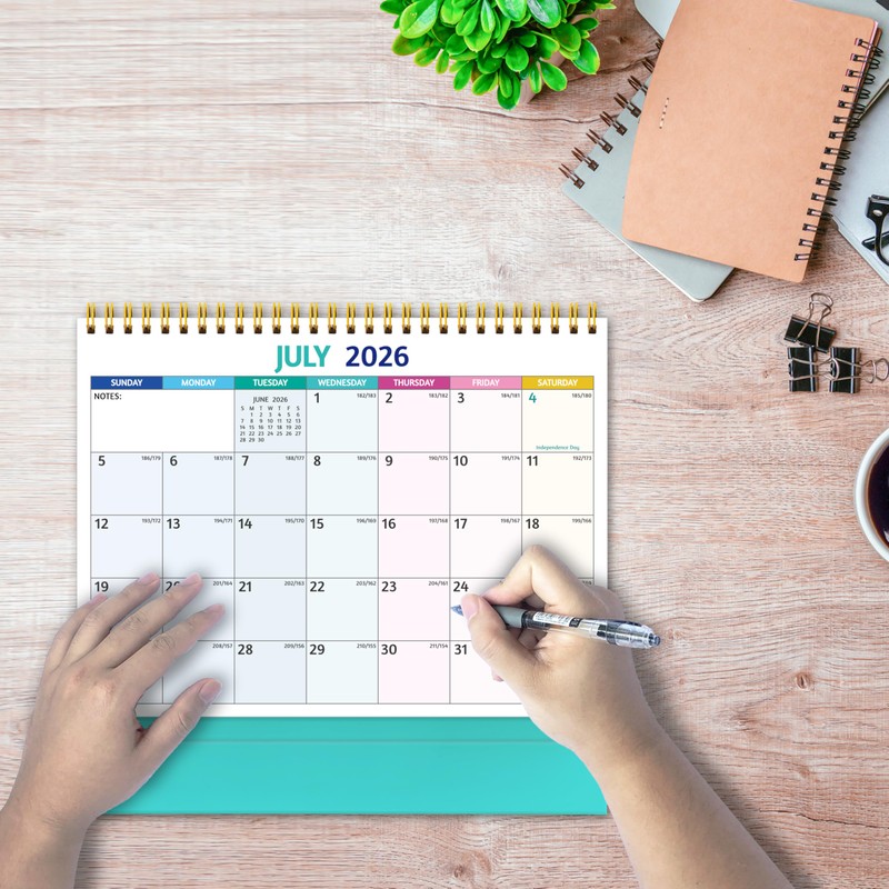 Desk Calendar 2026-2027 - Standing Flip Desktop Calendar 2026-2027, 18
