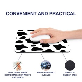 Computer-Mauspad, Kuhmuster, Tiere, Heimbüro, PC, Schreibtisch, Zubehör, flexible Stoffoberfläche, groß, 5 mm, Laptop, Desktop, gedruckte Kunst, ergonomisch #8463