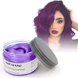 Purple Temporary Hair Wax, Hair Coloring Wax, Disposable Hair Clay, Hair Styling wax, Natural Hair Dye Material for Party, Cosplay, Christmas