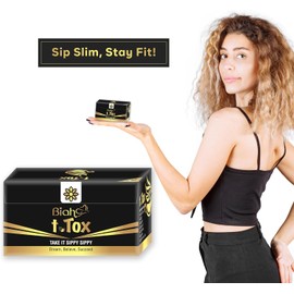 Biah T-Tox Organic Lemon Ginger Green Tea Bags - 20 Bags - Naturally Caffeine-Free Herbal Lemon Grass Tea Bags with Green Tea Leaf,Seena Leaf,Ginger, Lemon, and Ingredients (Pack of 1)