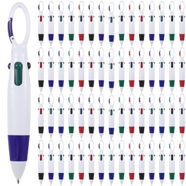 Tideme 60PCS Retractable Shuttle Pens with Carabiner Clips, Multicolored Ink 4 in 1 Ballpoint Pens for Adults Students Nurses, Nurse Pens Bulk, Party Favors Goody Bag Stuffers Carnival Prizes