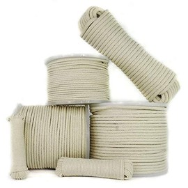 SGT KNOTS Cotton Sash Cord - All Purpose Rope for Window Sashing, Tying Clotheslines, and Decorative Purposes (1/2" x 25ft Coil, Natural)