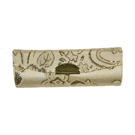 Motique Accessories Lipstick Case with Elegant Paisley Design - Gold
