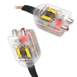 MLY 2 PCS Car RCA Audio Converter, Speaker Signal to RCA Line Output Converter, High to Low Level Converter Car Audio with Transparent Housing, Universal for Automotive Sound System (Transparent)