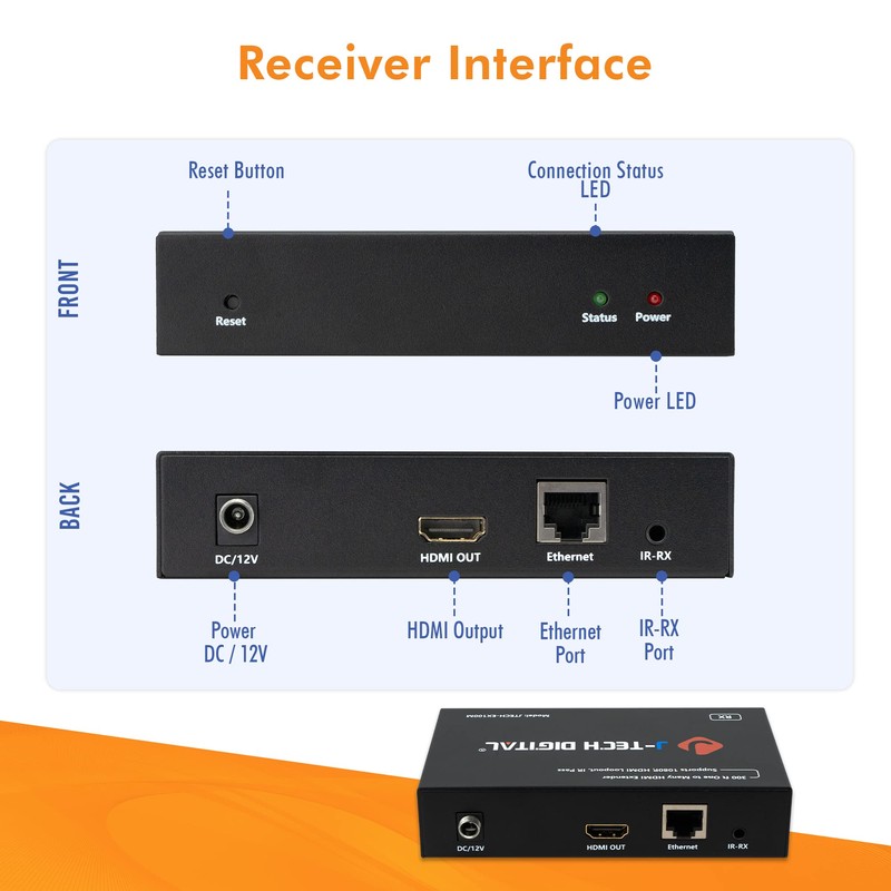 J-Tech Digital HDMI Extender 1080P 60Hz Over Single Cat5e/6 up