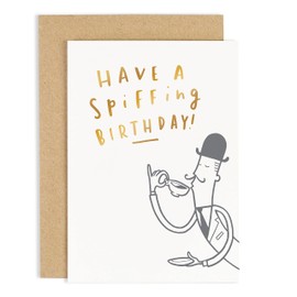 Old English Co. Birthday Card - A6, Have A Spiffing Birthday | Perfect for Friends or Family | Happy & Funny Adult Occasion Cards | Suitable for Men & Women | Blank Inside & Envelope Included