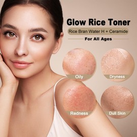 Peel Shot Glow Rice Water Toner for Face, Rice Toner Korean Skincare, Exfoliating Pore Minimizer - Hydrated Skin Cleansing Skin, Glow Serum 100ml for Radiant Skin