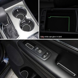 auovo Door Cup Holder Console Liners Inserts Custom Fit for Grand Cherokee 2014-2021 Interior Accessories Anti Dust Mats(18-pcs Set, White Trim)
