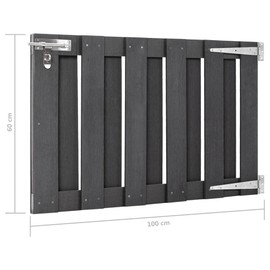 TREATLIFE HOME Garden Gate WPC Heavy-Duty 39.4"x23.6" Lockable Design with Sliding Latch, Gray