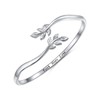 DAOCHONG Sterling Silver Sideways Cross Bangle Faith Hope Love Cross