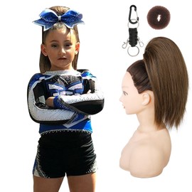 SEIKEA Cheer Ponytail Hair Piece, 10" Straight Tangle-Resistant Smooth Natural Cheerleader Hairpiece Ponytail Extension for Cheer Competition, Dance, Performance, Mocha Melt
