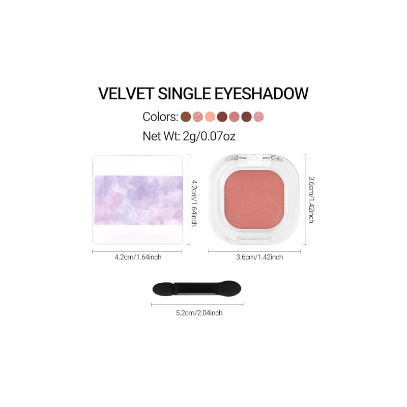 Erinde Monocromo Sombras Para Ojos Matte, Resistente al Agua, E06