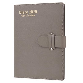 Diary 2025 Week to view A5 Size Dated Weekly & Daily Planner Organize your time for 2025 full year(Grey)