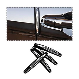 4PCS Car Door Edge Guards Protector, Vehicle Side Door Self Adhesive Anti-Scratch Strip, Automotive Body Anti-Collision Protector Cover Trim Guard, Universal for SUV Pickup Truck - Color: Black