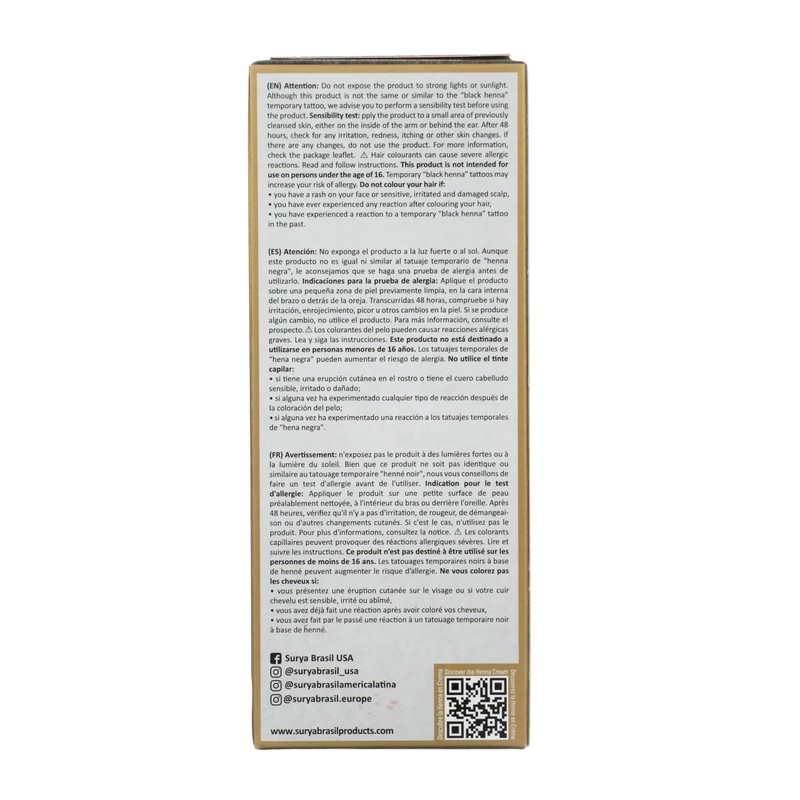 Surya Brasil - Henna Cream for Gray Coverage, Semi Permanent