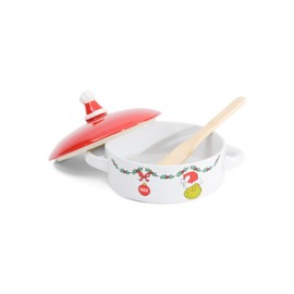 Zrike Brands Christmas Dinnerware (Santa Grinch, Brie Baker Baking Dish, 6in D x 2.5in H)