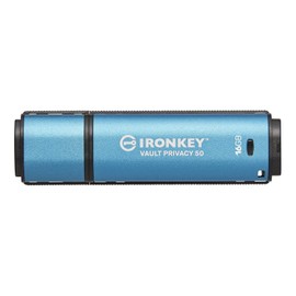 Kingston IronKey Vault Privacy 50 USB, 16GB USB 3.2 Gen1 Cifrado XTS AES 256, Certificación FIPS 197, Lectura: 250MB/s Escritura: 180MB/s IKVP50/16GB