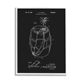 Stupell Industries Beer Barrel Tapping Device Vintage Inventor's Patent Diagram, Design by Dan Sproul
