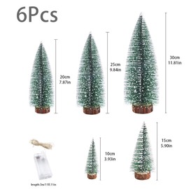 5 Artificial Christmas Tree Mini Christmas Tree and String Lights 3 m/3.28 Yard, Miniature Table Decoration Indoor Mini Green Trees Ornaments Table Trees for Holiday Party