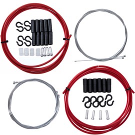 YBEKI Bike Brake Cable Housing Set - Bicycle Brake Cable for Mountain Bike Road Bike MTB (red)
