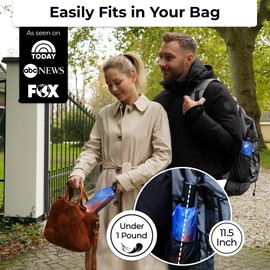 TUMELLA Strongest Windproof Travel Umbrella (Compact, Superior & Beautiful), Small Strong but Light Portable and Automatic Folding Rain Umbrella, Durable Premium Grip, Fits Car & Backpack Black Blue