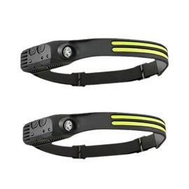 HOEIA Led Headlamp Rechargeable Portable Headlamp -230 C Wide Drawstring, Waterproof, Suitable for Running, Car Repair, Night Fishing, Camping (2 individualPack-Two Root-Led Strip)