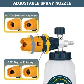 Sooprinse Foam Cannon with 1/4 Inch Quick Connector, Heavy Duty Car Foam Blaster Wide Neck Adjustable Snow Foam Lance for Pressure Washer, 1 Liter