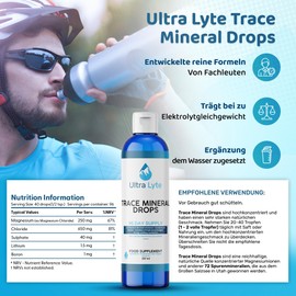 Ultra Lyte Ultra Lyte Trace Mineral Drops C 237 ml All Natural Complete Mineral Complex Food Supplement C 96 Days Supply C Electrolyte Drops C 72 Trace Minerals (8 oz)