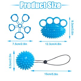 Kinfezlon Fingertrainer, 3 Stück Handtrainer, Fingerstretcher, Powerball Handtrainer, Igelball Weich, Für Hände Therapie Arthrose, Kräftigung von Hand, Finger Training, Lindert Stress,Angstlinderung