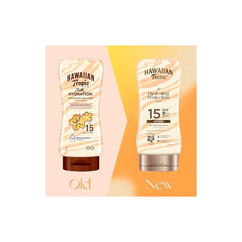 Hawaiian Tropic Silk Sun Loción SPF15 180ml – Hidratación ligera