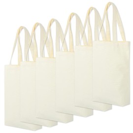 Nanairokan Canvas Tote Bag, Set of 6, Plain, Shoulder Bag, Cotton, Canvas Bag, Handbag, Embroidery, Paint, DIY, natural