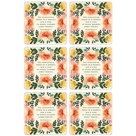 Legacy for Everything There is A Season and Time Scripture Floral 3.75 x 3.75 Cork Backed Coasters Pack of 6