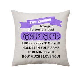 Romantic Girlfriend Gifts from Boyfriend, To My Girlfriend Cushion Cover Decoration Keepsake for Girlfriend Birthday Gift, Christmas Anniversary Valentine's Day Gifts for Girlfriend (Girlfriend)