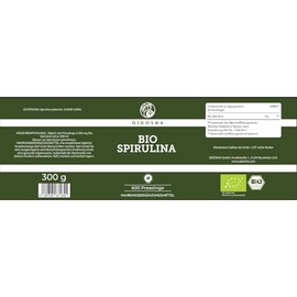 QIDOSHA® Bio Spirulina Presslinge, 600 Stk/Glas, 500mg/Pressling, 4000mg/Tagesportion, aus nachhaltiger Mikroalgen-Kultivierung mit Bio-Zertifizierung, deutsche Fertigung, jede Charge laborgeprüft